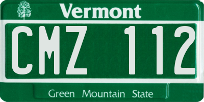 VT license plate CMZ112