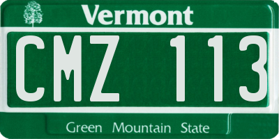 VT license plate CMZ113