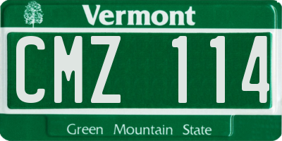 VT license plate CMZ114