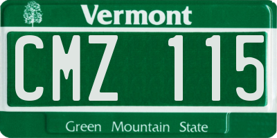 VT license plate CMZ115