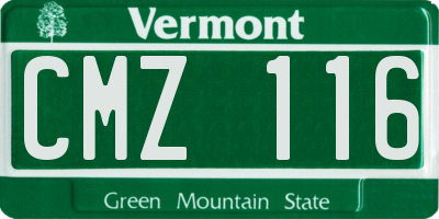 VT license plate CMZ116