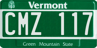 VT license plate CMZ117