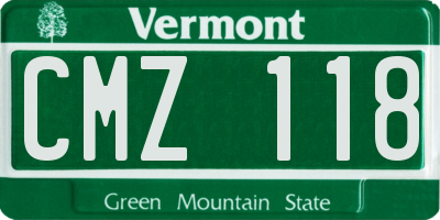 VT license plate CMZ118