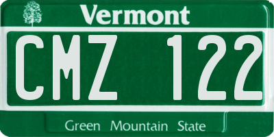 VT license plate CMZ122