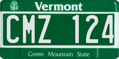 VT license plate CMZ124