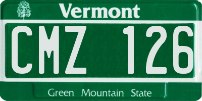 VT license plate CMZ126