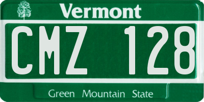 VT license plate CMZ128