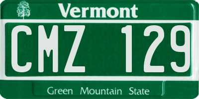 VT license plate CMZ129