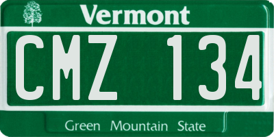 VT license plate CMZ134