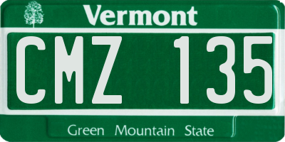 VT license plate CMZ135
