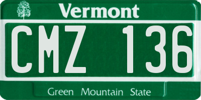 VT license plate CMZ136