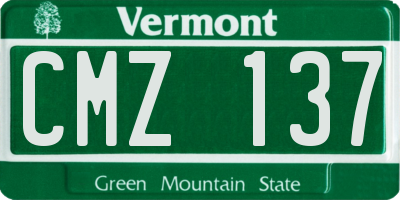VT license plate CMZ137