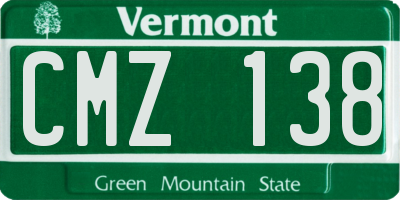 VT license plate CMZ138