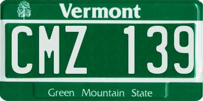 VT license plate CMZ139