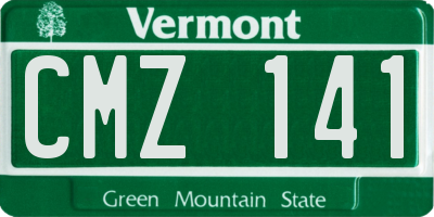 VT license plate CMZ141