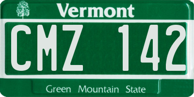 VT license plate CMZ142