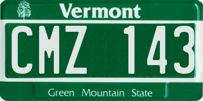 VT license plate CMZ143