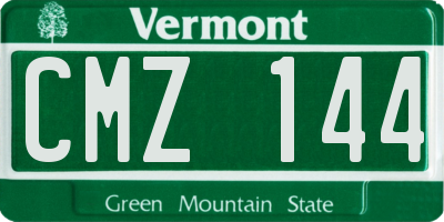 VT license plate CMZ144