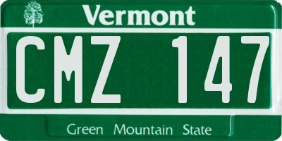 VT license plate CMZ147