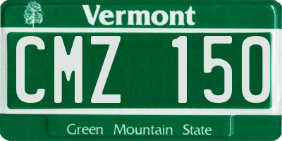 VT license plate CMZ150
