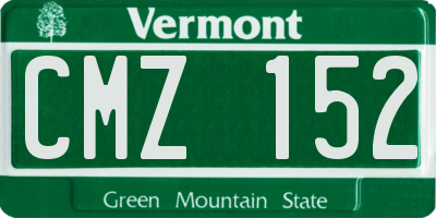 VT license plate CMZ152
