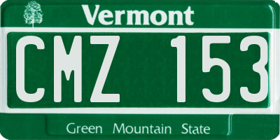 VT license plate CMZ153