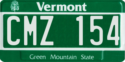VT license plate CMZ154
