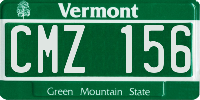 VT license plate CMZ156