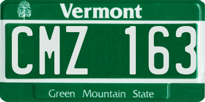 VT license plate CMZ163