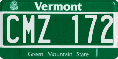 VT license plate CMZ172