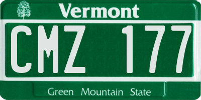 VT license plate CMZ177