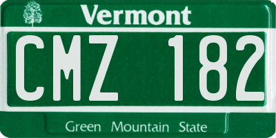 VT license plate CMZ182