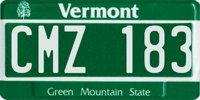 VT license plate CMZ183