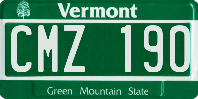 VT license plate CMZ190