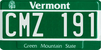 VT license plate CMZ191