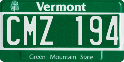 VT license plate CMZ194