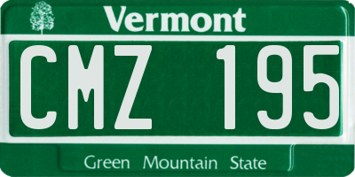 VT license plate CMZ195