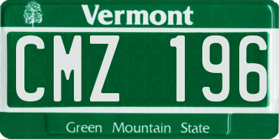 VT license plate CMZ196