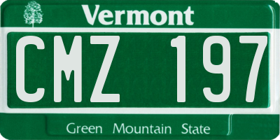 VT license plate CMZ197