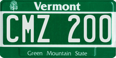 VT license plate CMZ200
