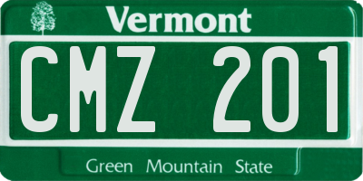 VT license plate CMZ201