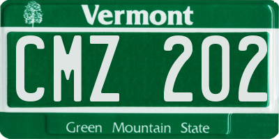 VT license plate CMZ202