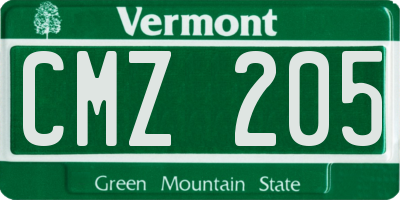 VT license plate CMZ205