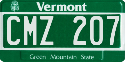 VT license plate CMZ207