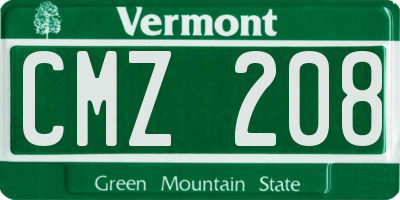 VT license plate CMZ208