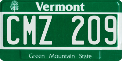 VT license plate CMZ209