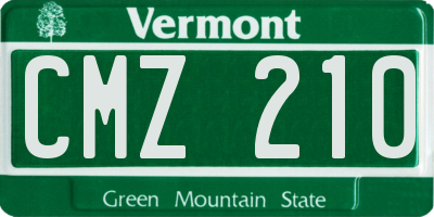 VT license plate CMZ210