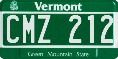 VT license plate CMZ212