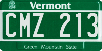VT license plate CMZ213