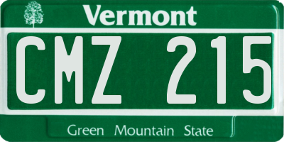 VT license plate CMZ215